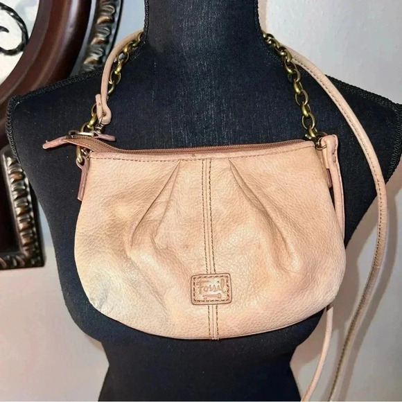 FOSSIL Women’s MINI BAG CROSSBODY PURSE IN NATURAL LEATHER COLOR Hand Bag - Picture 3 of 16